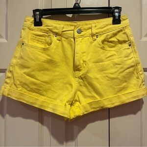 PACSUN Mom Shorts 25 Yellow Roll Cuff
